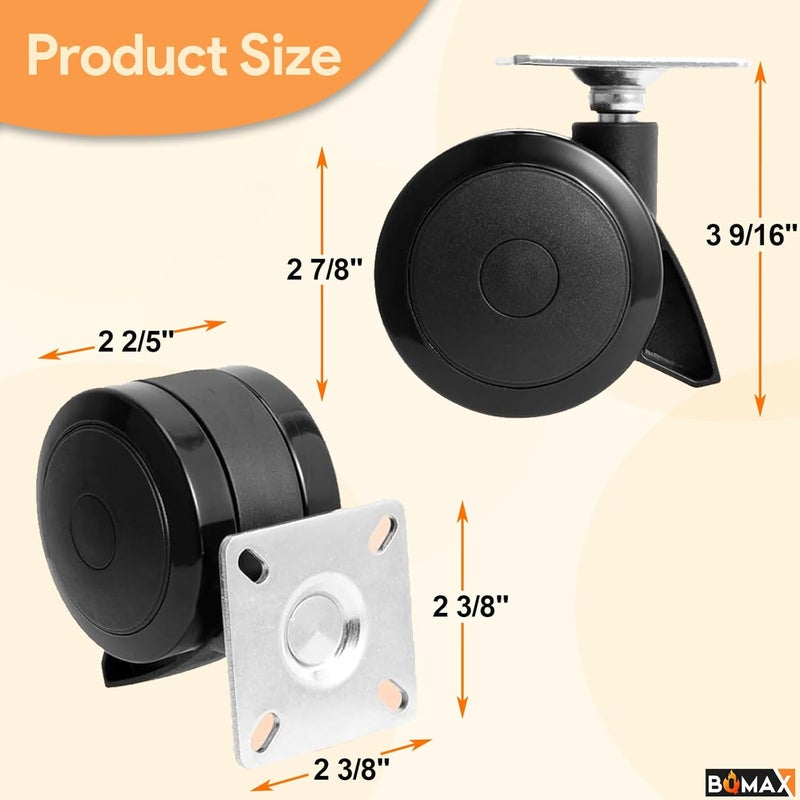 BQMAX 69827 Fixed Caster Wheel for Weber Spirit 200/300 Series Grill Spirit E-310 Parts, for Weber Spirit E-215 E315 E320 SP320 S315 Grill Wheel Replacement Parts, Black - Image 3
